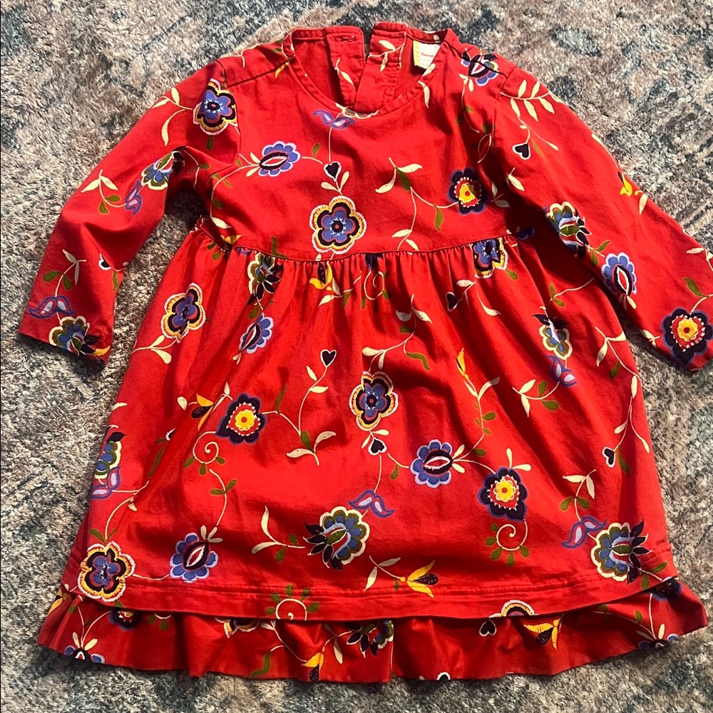 Hanna Andersson Red Floral Kids Dress